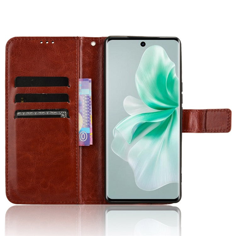 For vivo S18 5G / S18 Pro 5G / V30 5G / V30 Pro 5G Case Crazy Horse Texture Leather Full Protection Phone Cover - Brown