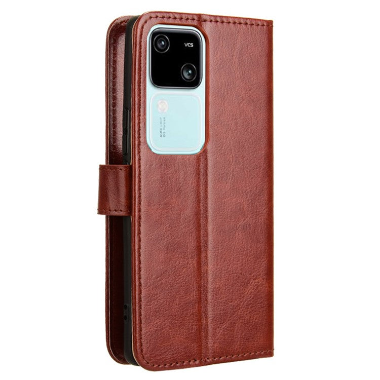 For vivo S18 5G / S18 Pro 5G / V30 5G / V30 Pro 5G Case Crazy Horse Texture Leather Full Protection Phone Cover - Brown