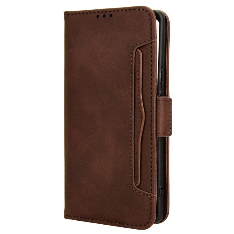 For vivo S18 5G / S18 Pro 5G / V30 5G / V30 Pro 5G Case PU Leather Stand Multiple Card Slots Phone Cover - Brown