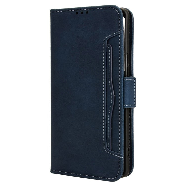 For vivo S18 5G / S18 Pro 5G / V30 5G / V30 Pro 5G Case PU Leather Stand Multiple Card Slots Phone Cover - Blue