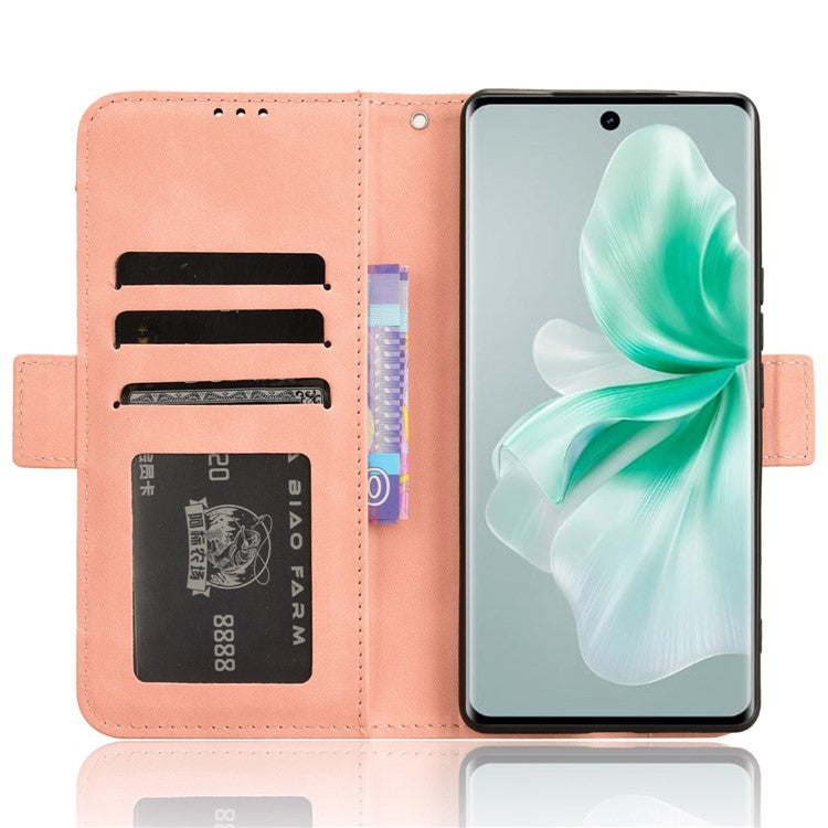 For vivo S18 5G / S18 Pro 5G / V30 5G / V30 Pro 5G Case PU Leather Stand Multiple Card Slots Phone Cover - Pink