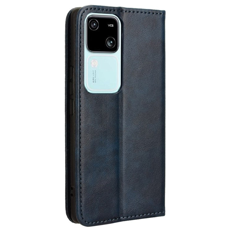 For vivo S18 5G / S18 Pro 5G / V30 5G / V30 Pro 5G Case PU Leather Flip Retro Wallet Phone Cover - Blue