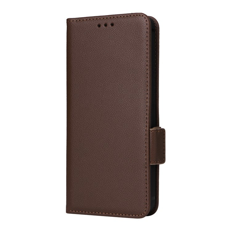 For vivo Y200e 5G / V40 SE 5G / Y100 5G (Indonesia) / V30 Lite 4G / T3 5G / Y100 4G / V30 SE 5G Case Leather Folio Stand Phone Cover - Brown