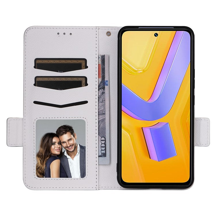 For vivo Y200e 5G / V40 SE 5G / Y100 5G (Indonesia) / V30 Lite 4G / T3 5G / Y100 4G / V30 SE 5G Case Leather Folio Stand Phone Cover - White