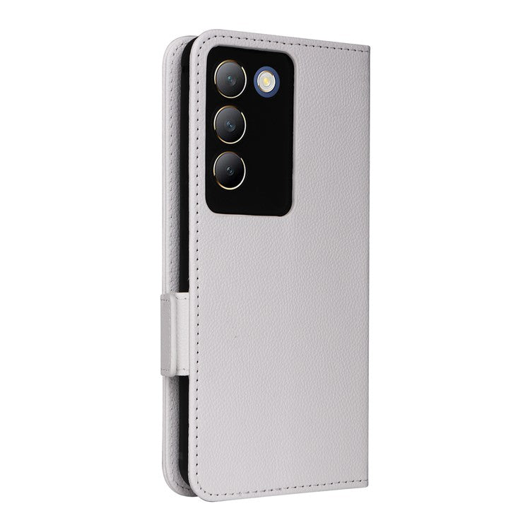 For vivo Y200e 5G / V40 SE 5G / Y100 5G (Indonesia) / V30 Lite 4G / T3 5G / Y100 4G / V30 SE 5G Case Leather Folio Stand Phone Cover - White