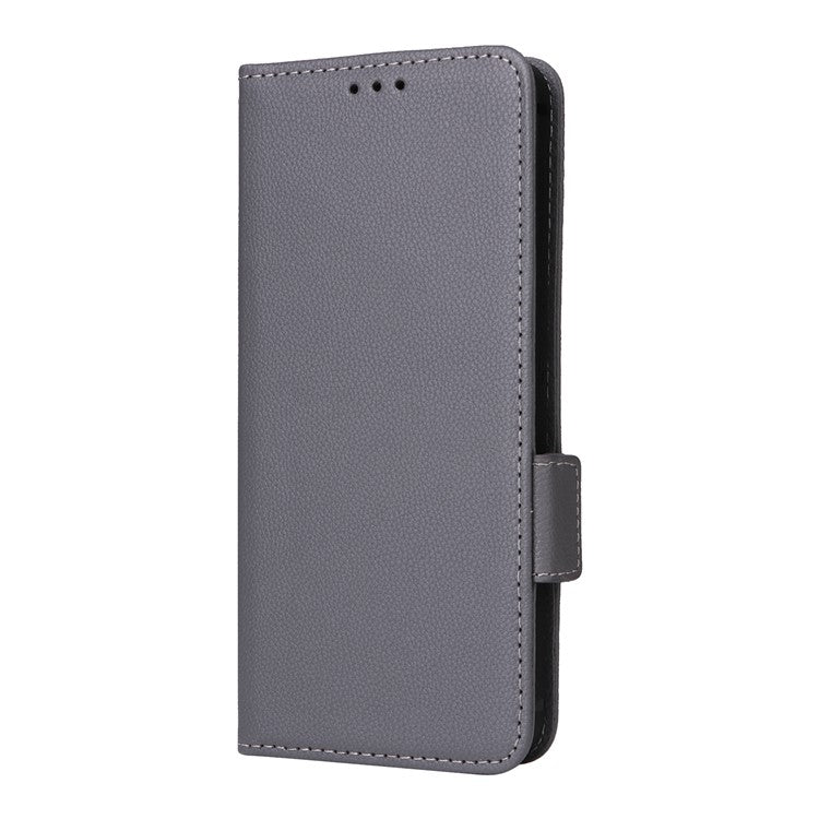 For vivo Y200e 5G / V40 SE 5G / Y100 5G (Indonesia) / V30 Lite 4G / T3 5G / Y100 4G / V30 SE 5G Case Leather Folio Stand Phone Cover - Grey