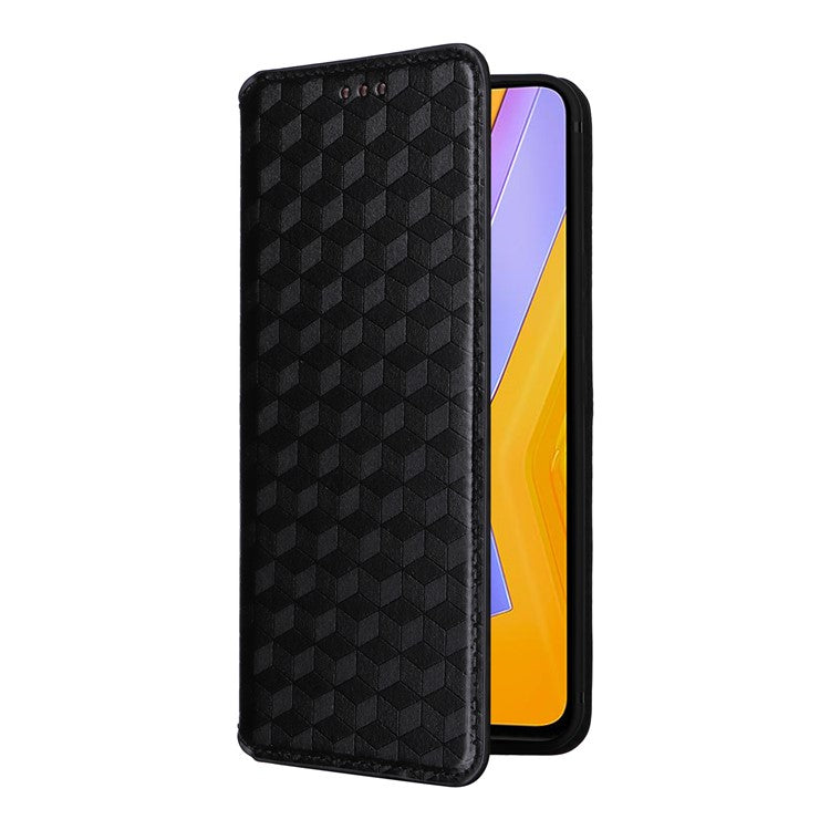 For vivo Y200e 5G / V40 SE 5G / Y100 5G (Indonesia) / V30 Lite 4G / T3 5G / Y100 4G / V30 SE 5G Case Rhombus Pattern Smart Phone Cover - Black