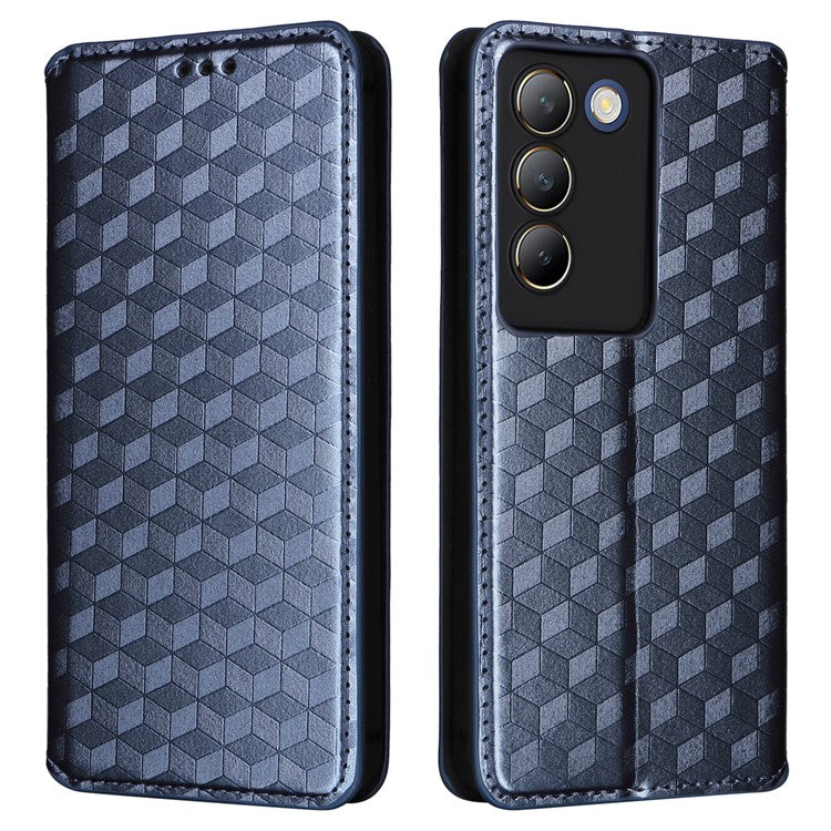 For vivo Y200e 5G / V40 SE 5G / Y100 5G (Indonesia) / V30 Lite 4G / T3 5G / Y100 4G / V30 SE 5G Case Rhombus Pattern Smart Phone Cover - Blue