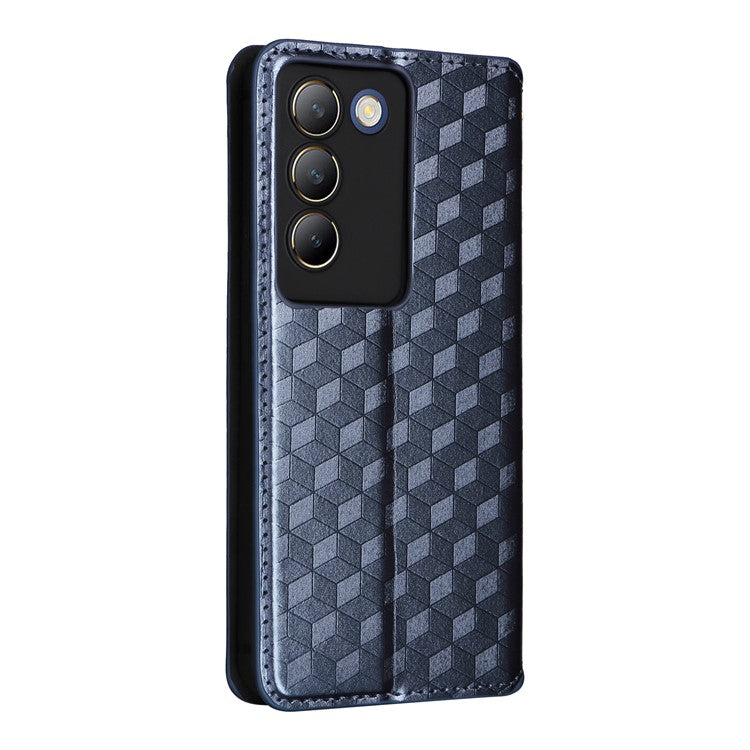 For vivo Y200e 5G / V40 SE 5G / Y100 5G (Indonesia) / V30 Lite 4G / T3 5G / Y100 4G / V30 SE 5G Case Rhombus Pattern Smart Phone Cover - Blue