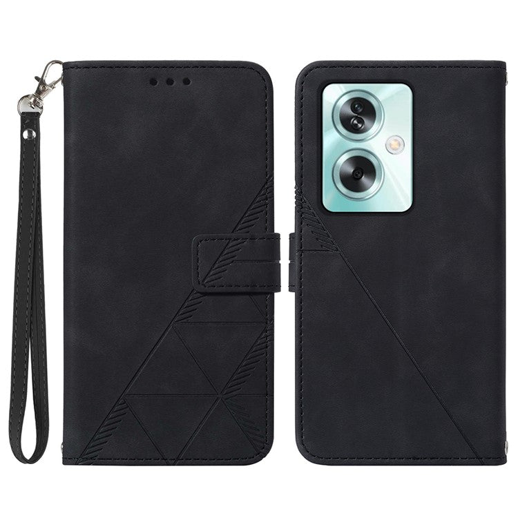 YB Imprinting Series-1 For Oppo A79 5G / A2 5G Case Protective Handbag Leather Purse Phone Cover - Black