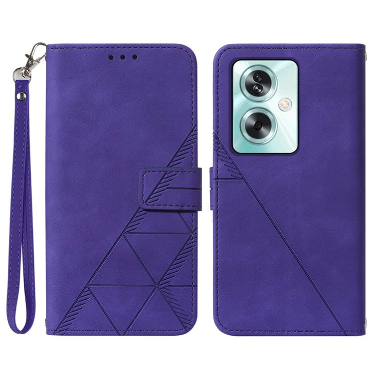 YB Imprinting Series-1 For Oppo A79 5G / A2 5G Case Protective Handbag Leather Purse Phone Cover - Purple