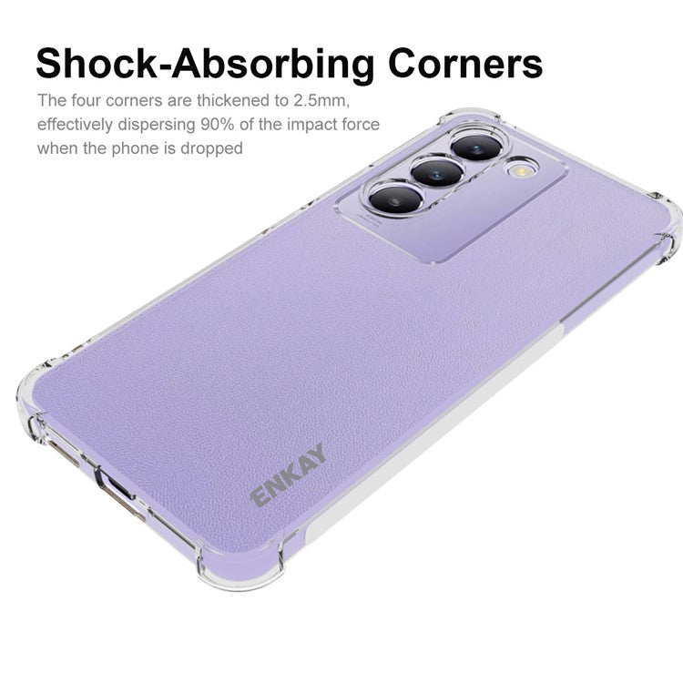 ENKAY HAT PRINCE For vivo Y200e 5G Phone Case Clear TPU Phone Cover Thickened Corners