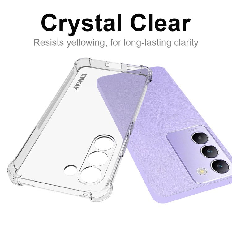 ENKAY HAT PRINCE For vivo Y200e 5G Phone Case Clear TPU Phone Cover Thickened Corners