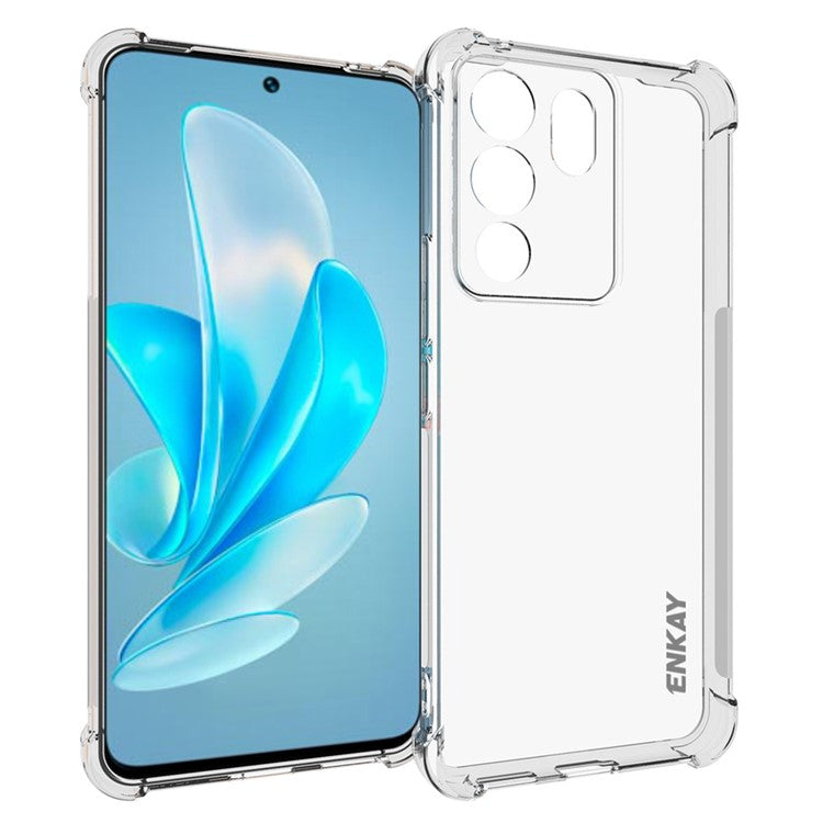 ENKAY HAT PRINCE For vivo V30 Lite 5G Clear Case Four Corners Protection TPU Phone Cover