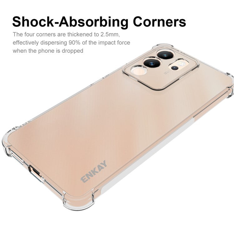 ENKAY HAT PRINCE For vivo V30 Lite 5G Clear Case Four Corners Protection TPU Phone Cover