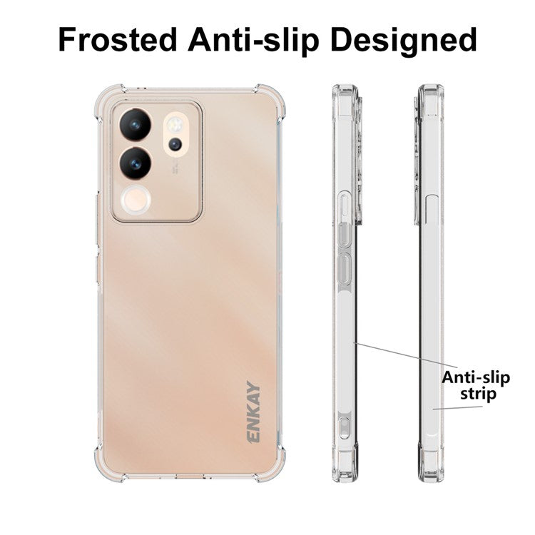 ENKAY HAT PRINCE For vivo V30 Lite 5G Clear Case Four Corners Protection TPU Phone Cover