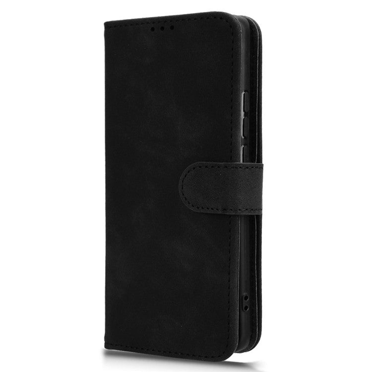 For vivo X100 5G Leather Case Skin-touch Flip Stand Wallet Protective Cover - Black