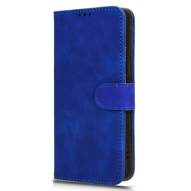 For vivo X100 5G Leather Case Skin-touch Flip Stand Wallet Protective Cover - Blue