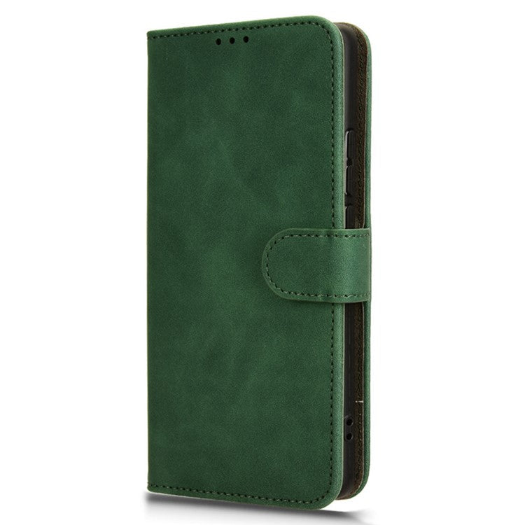 For vivo X100 5G Leather Case Skin-touch Flip Stand Wallet Protective Cover - Green