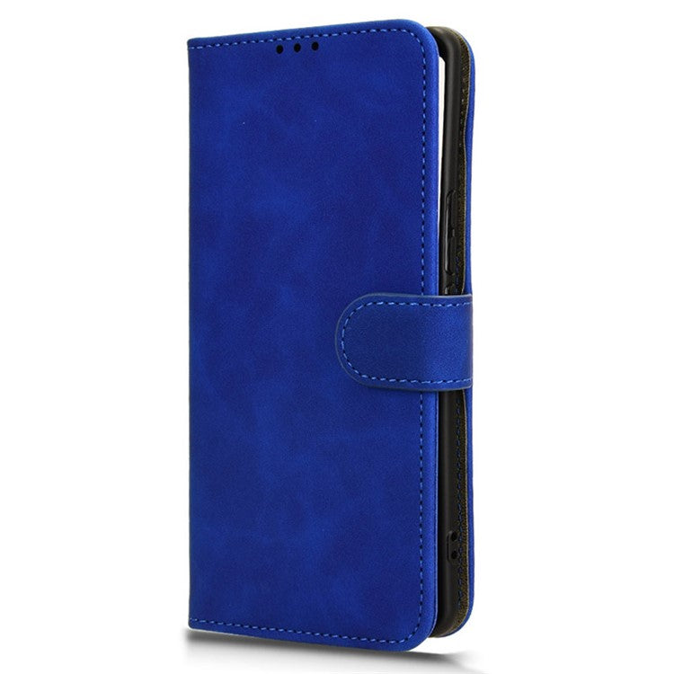 For vivo S18 Pro 5G Leather Case Skin-Touch Folio Stand Phone Protective Cover - Blue