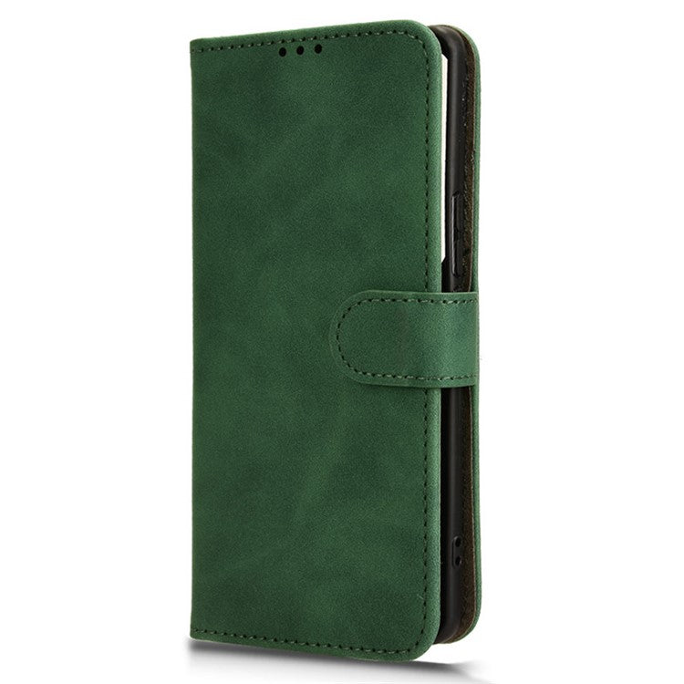 For vivo S18 Pro 5G Leather Case Skin-Touch Folio Stand Phone Protective Cover - Green