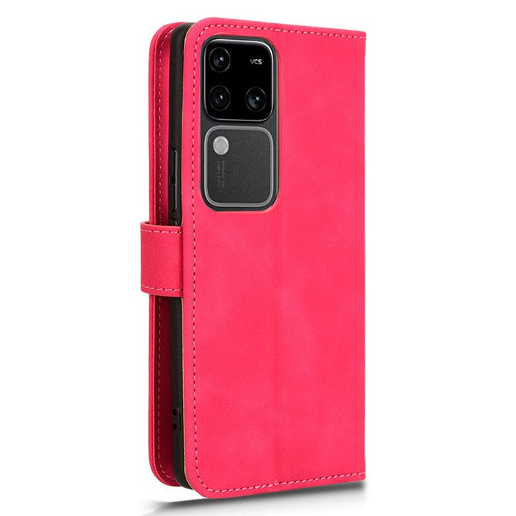 For vivo S18 Pro 5G Leather Case Skin-Touch Folio Stand Phone Protective Cover - Red