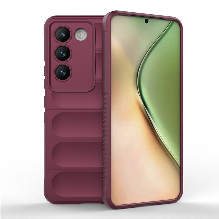 For vivo Y200e 5G Case TPU Rugged Design Drop Protection Phone Shell - Wine Red