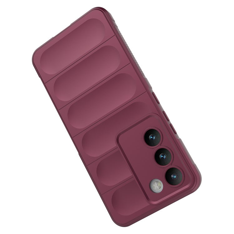 For vivo Y200e 5G Case TPU Rugged Design Drop Protection Phone Shell - Wine Red