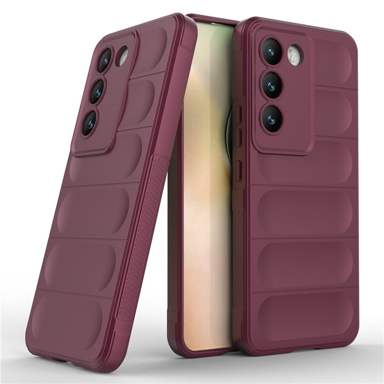 For vivo Y200e 5G Case TPU Rugged Design Drop Protection Phone Shell - Wine Red