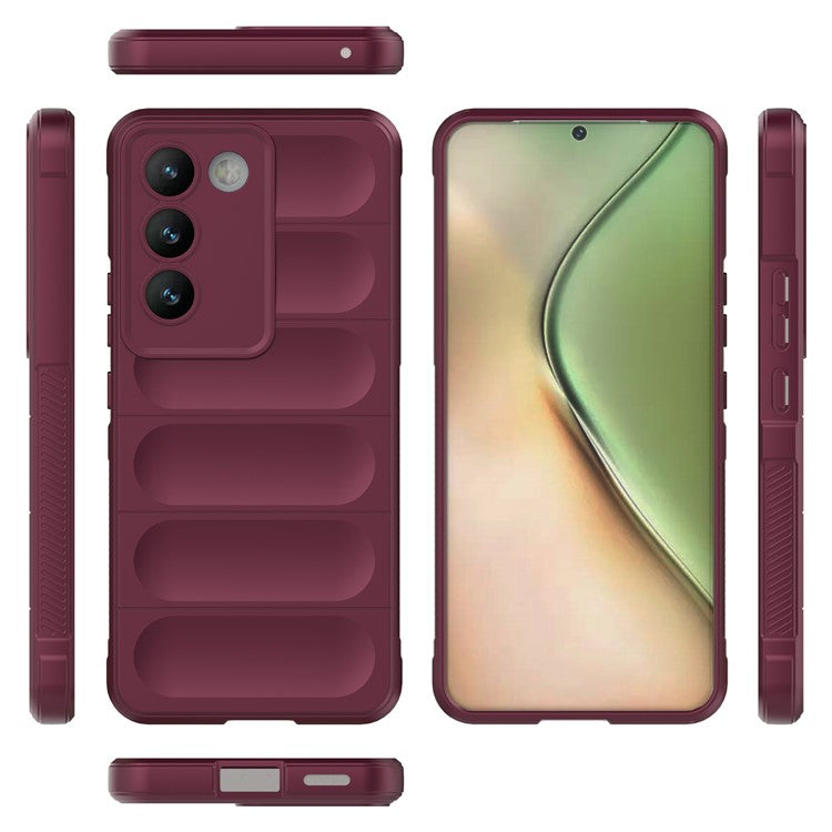 For vivo Y200e 5G Case TPU Rugged Design Drop Protection Phone Shell - Wine Red