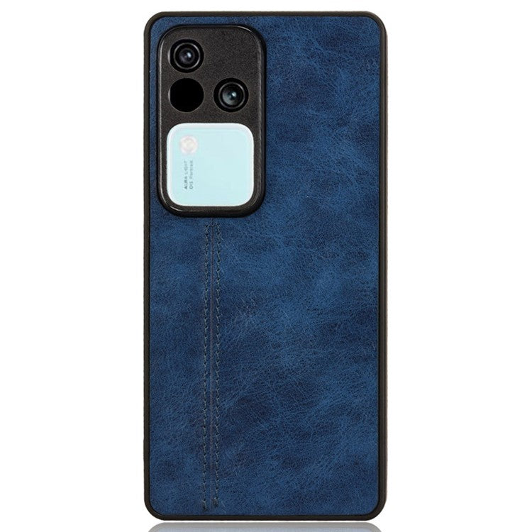 For vivo S18 5G Cell Phone Case PU Leather+PC+TPU Stitching Line Design Drop-proof Cover - Blue