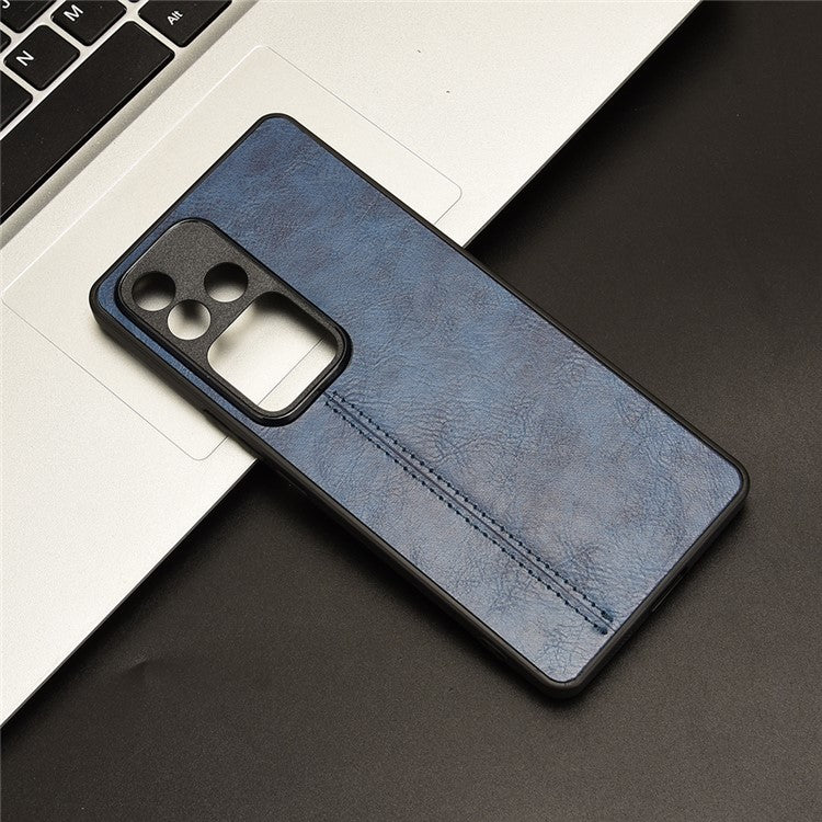 For vivo S18 5G Cell Phone Case PU Leather+PC+TPU Stitching Line Design Drop-proof Cover - Blue