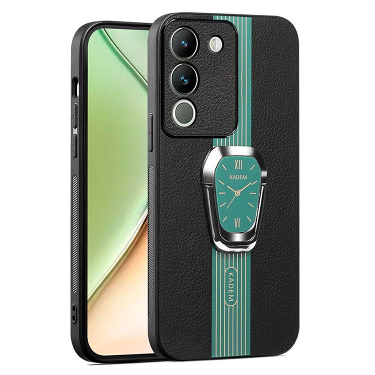 KADEM For vivo V30 Lite 5G Protector Cover with Kickstand PU+TPU+Acrylic Cell Phone Case - Green