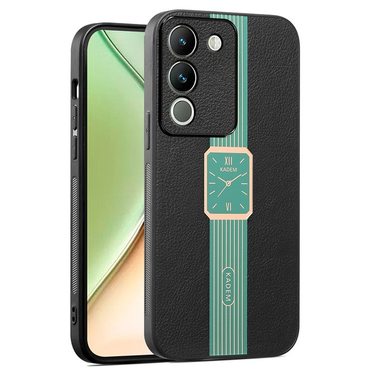 KADEM For vivo V30 Lite 5G PU+TPU+Acrylic Case Watch Pattern Smartphone Cover - Green