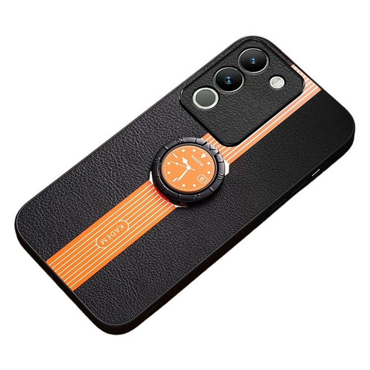 KADEM For vivo V30 Lite 5G Cover Rotary Kickstand Watch Pattern Cell Phone Case - Orange