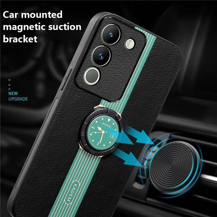 KADEM For vivo V30 Lite 5G Cover Rotary Kickstand Watch Pattern Cell Phone Case - Green