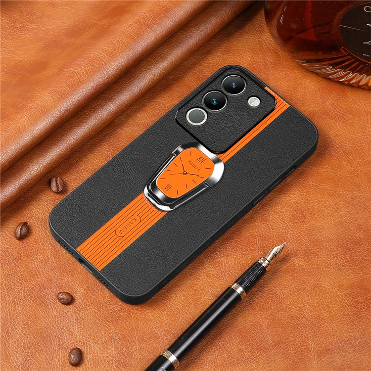 KADEM For vivo V29e (Global) 5G / Y200 4G Cover with Kickstand PU+TPU+Acrylic Phone Case - Orange