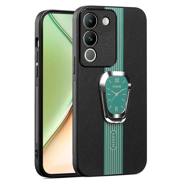 KADEM For vivo V29e (Global) 5G / Y200 4G Cover with Kickstand PU+TPU+Acrylic Phone Case - Green