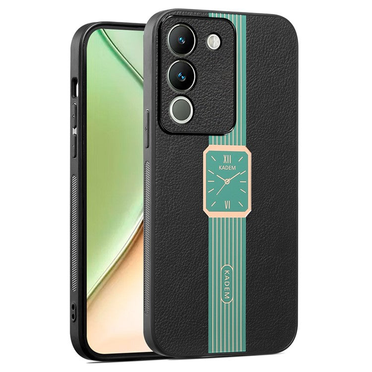 KADEM For vivo V29e (Global) 5G / Y200 4G Watch Pattern PU+TPU+Acrylic Case Mobile Phone Cover - Green