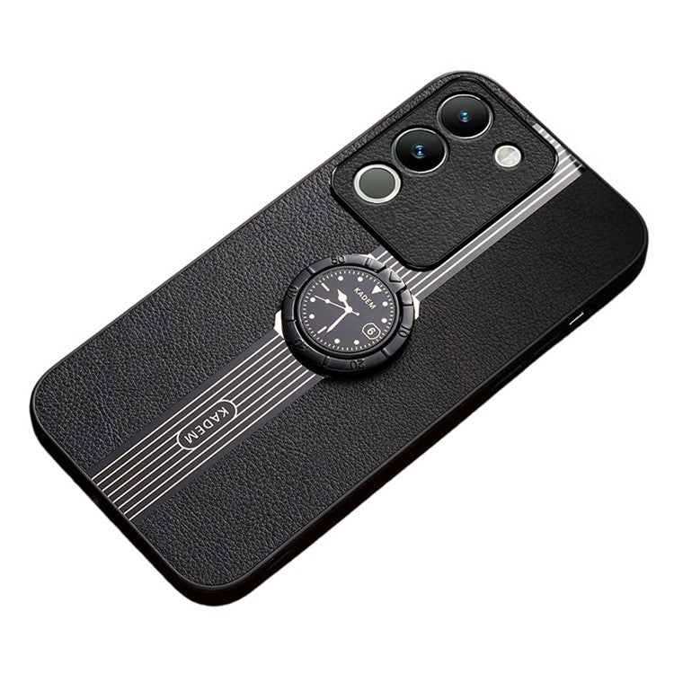 KADEM For vivo V29e (Global) 5G / Y200 4G Rotary Kickstand Cover Watch Pattern Electroplating Phone Case - Black