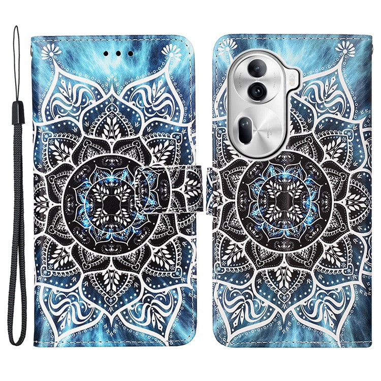 YB Pattern Printing Leather Series-4 for Oppo Reno11 Pro 5G (Global) Case Phone Wallet Cover - Mandala Flower