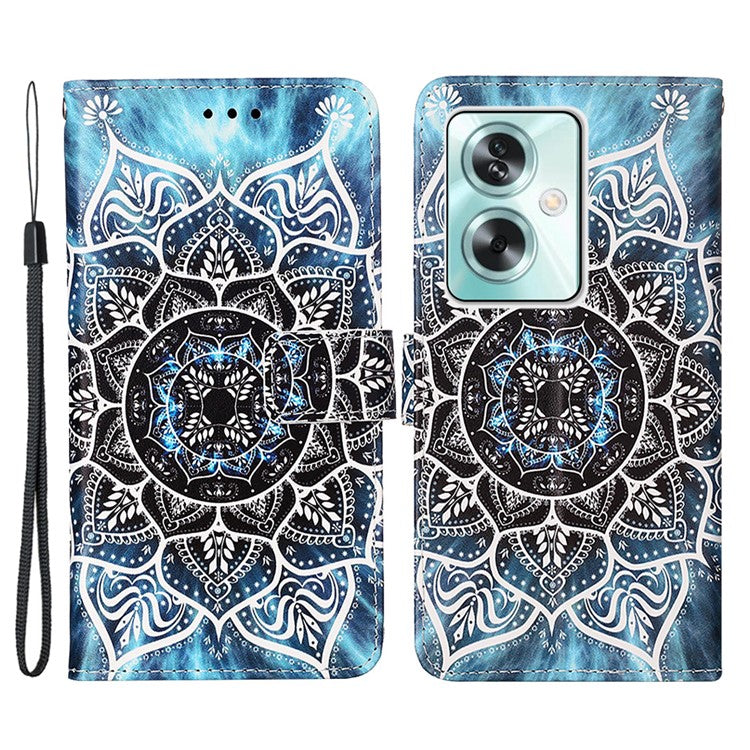 YB Pattern Printing Leather Series-4 for Oppo A79 5G / A2 5G Case Leather Wallet Flip Cover - Mandala Flower