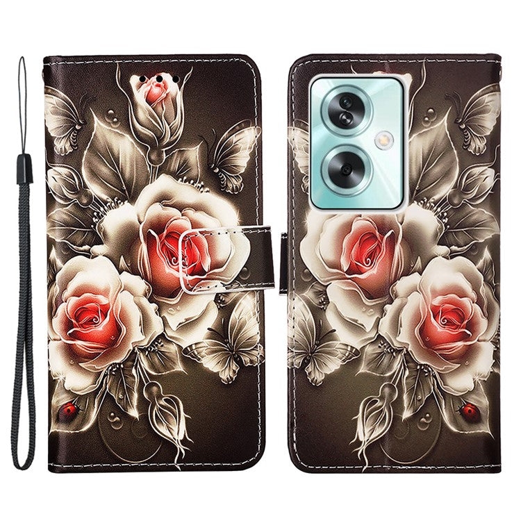 YB Pattern Printing Leather Series-4 for Oppo A79 5G / A2 5G Case Leather Wallet Flip Cover - Rose