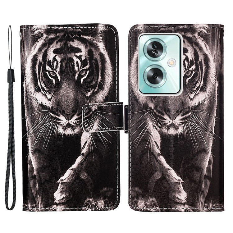 YB Pattern Printing Leather Series-4 for Oppo A79 5G / A2 5G Case Leather Wallet Flip Cover - Tiger