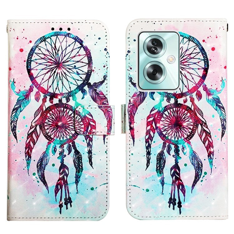 YB Pattern Printing Leather Series-2 For Oppo A79 5G / A2 5G Wallet Case Leather Phone Cover - Colorful Wind Chime