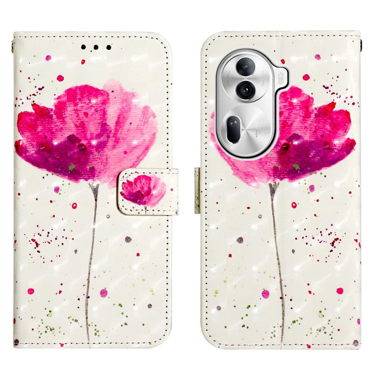 YB Pattern Printing Leather Series-2 For Oppo Reno11 Pro 5G (Global) Protective Case Leather Phone Shell - Flower