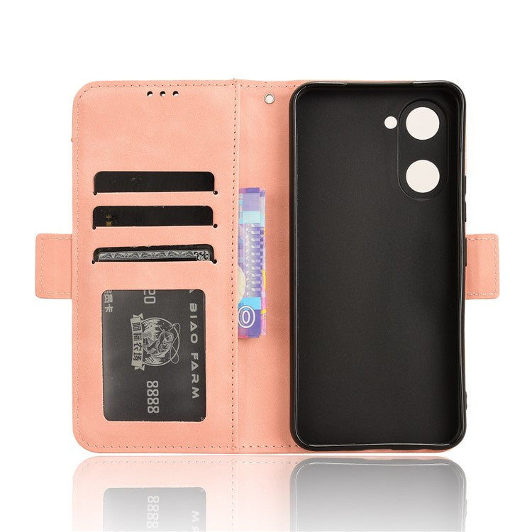 For vivo Y28s 5G / T3 Lite 5G / Y03 / Y18 4G / Y18e 4G Leather Case with Multiple Card Slots Full Protection Wallet Phone Cover - Pink