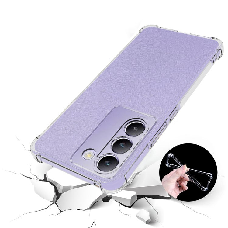 For vivo Y200e 5G Cell Phone Cases Anti-Slip TPU Precise Lens Cutout Cover - Transparent