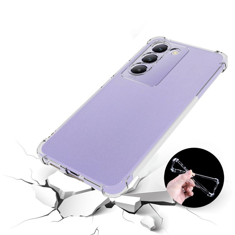 For vivo Y200e 5G Cell Phone Cases Anti-Slip TPU Precise Lens Cutout Cover - Transparent