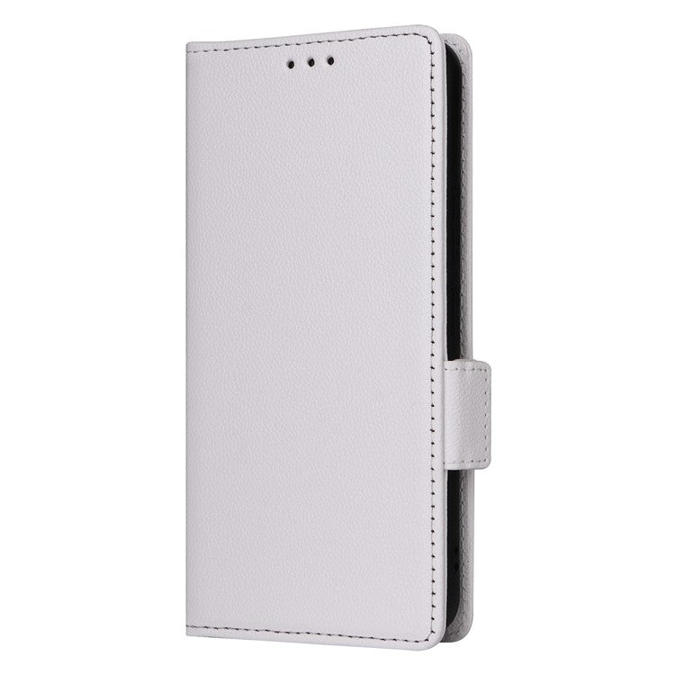 For vivo Y28s 5G / T3 Lite 5G / Y03 / Y18 4G / Y18e 4G Case PU Leather Wallet Wrist Strap Magnetic Closure Phone Cover - White